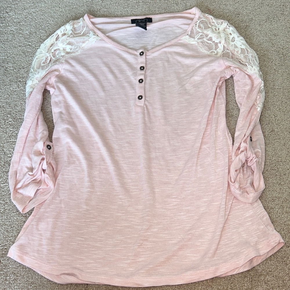 Pink lace long sleeve
